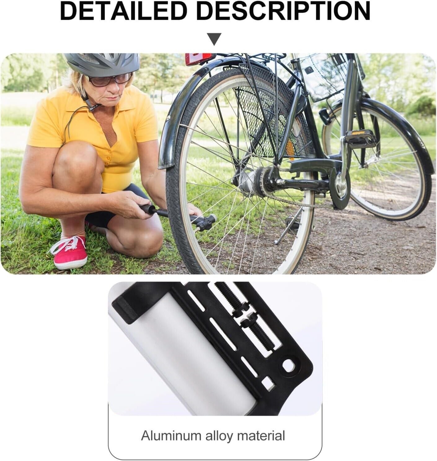 Mini Bike  Portable Bicycle Tyre Inflator Hand Schrader Presta Valve