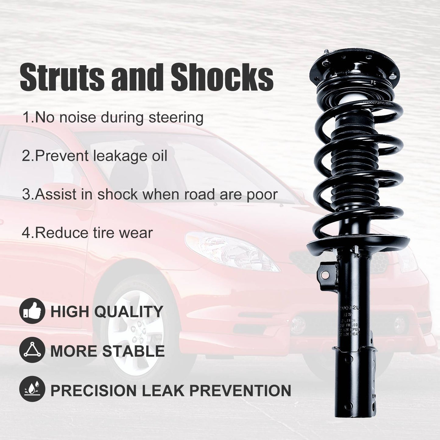 Set 2 Front Struts Shocks Coil Springs For 2003-2008 Matrix Pontiac Vibe