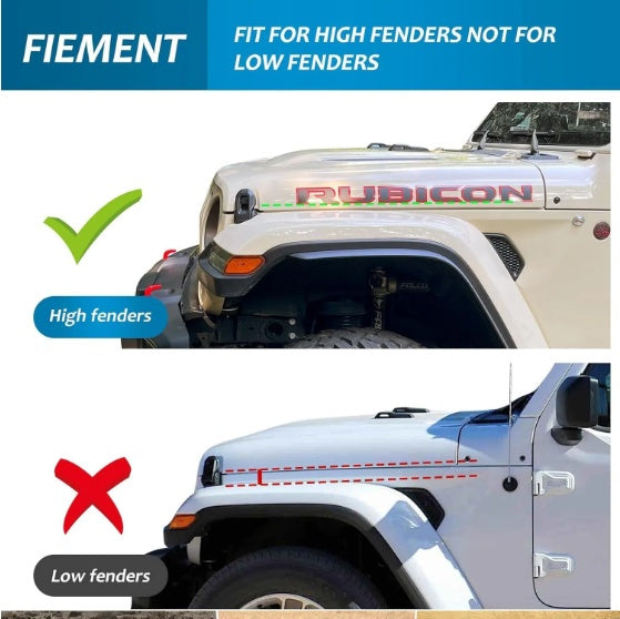 Fenders Front Rear Fenders Compatible With 2018-2024 Jeep Wrangler JL And JLU Unlimited Rubicon, Off-Road Wheel Fender Liner Set 4 Pcs