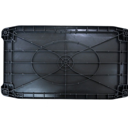 Plastic Commercial Cart Large Size, Restaurant Cart With Wheels Lockable, Heavy Duty Utility Service Cart For Foodservice, Commercial,Office, Warehouse, Black, 40.1x20.0x38.1 Inches.