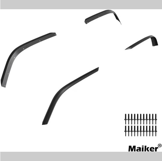 Front  Rear Fender Flares Compatible With 2018-2023 Wrangler JL  JLU Unlimited Sahara, Off-Road Wheel Flares Liner 4 PCS