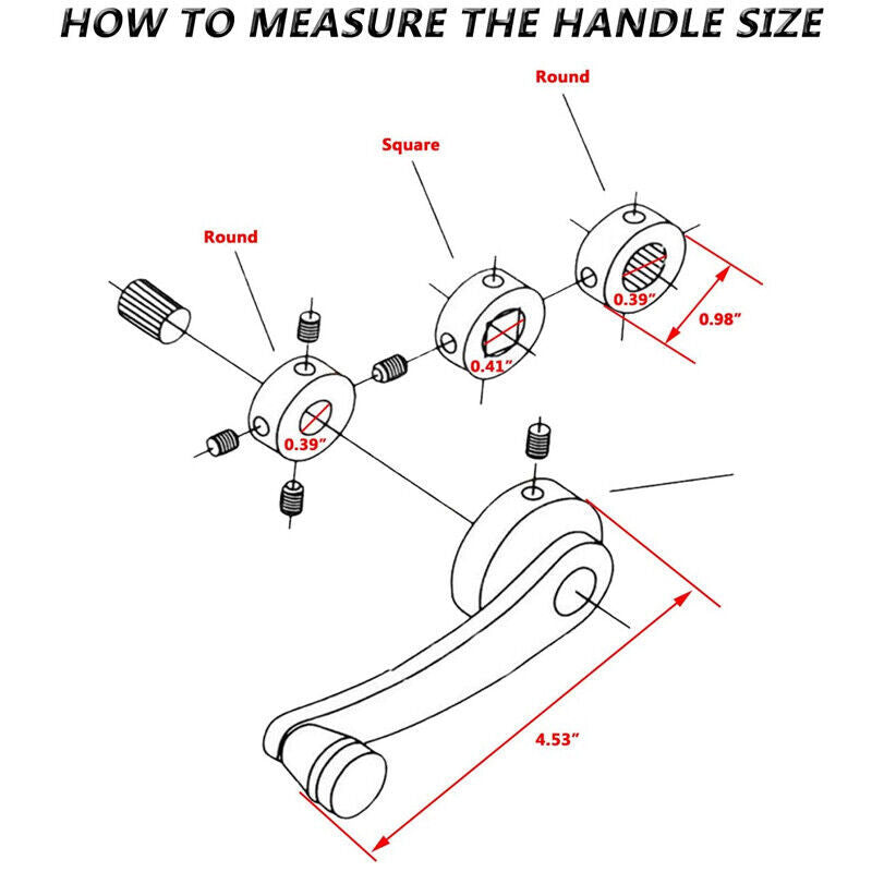 Pair Black Car Truck Window Door Winder Riser Crank Handle Riser Alloy Universal