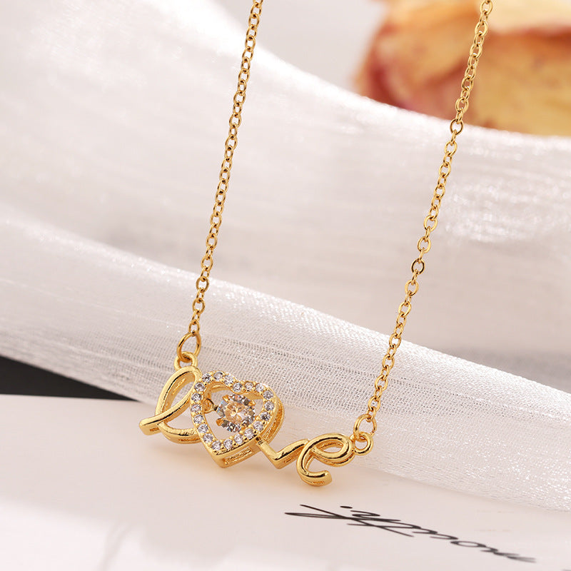 Cadeau de Saint Valentin Nouveau collier en acier titane Mode Nouveau collier intelligent d'amour Chaîne de clavicule féminine Bijoux de mode Femme
