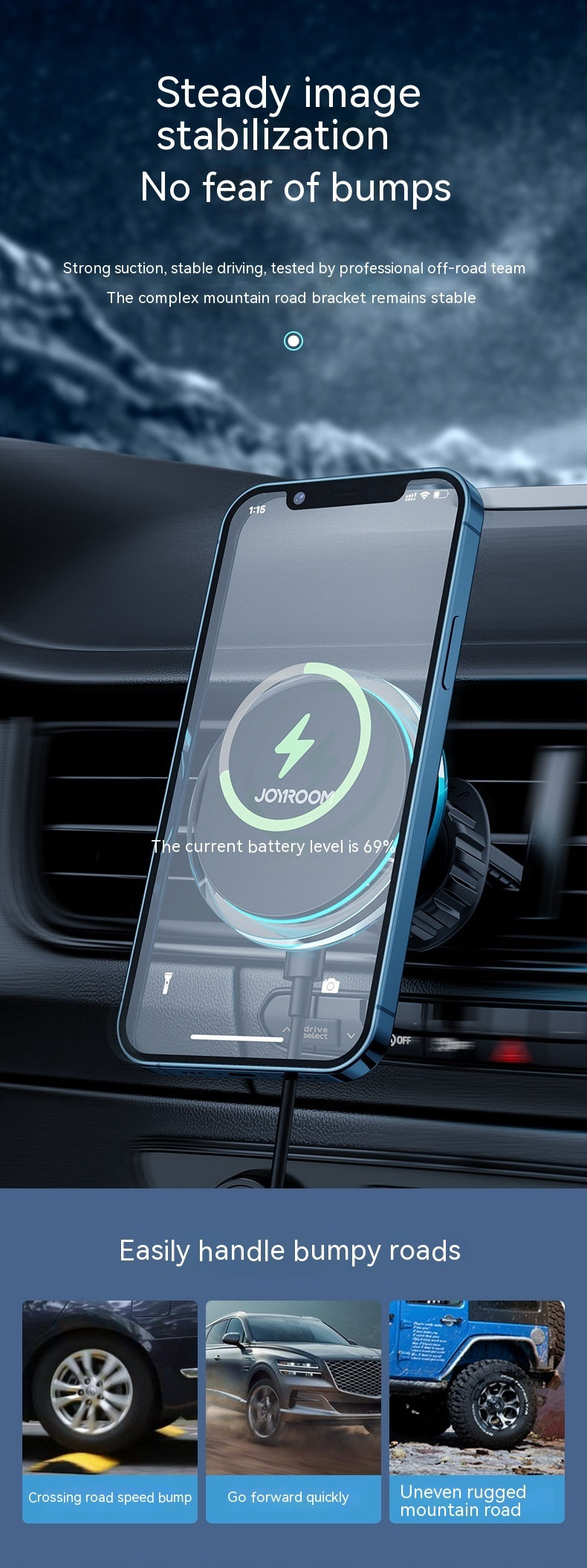 Magnetic Suction Wireless Charging Stand Car Air Outlet Lazy