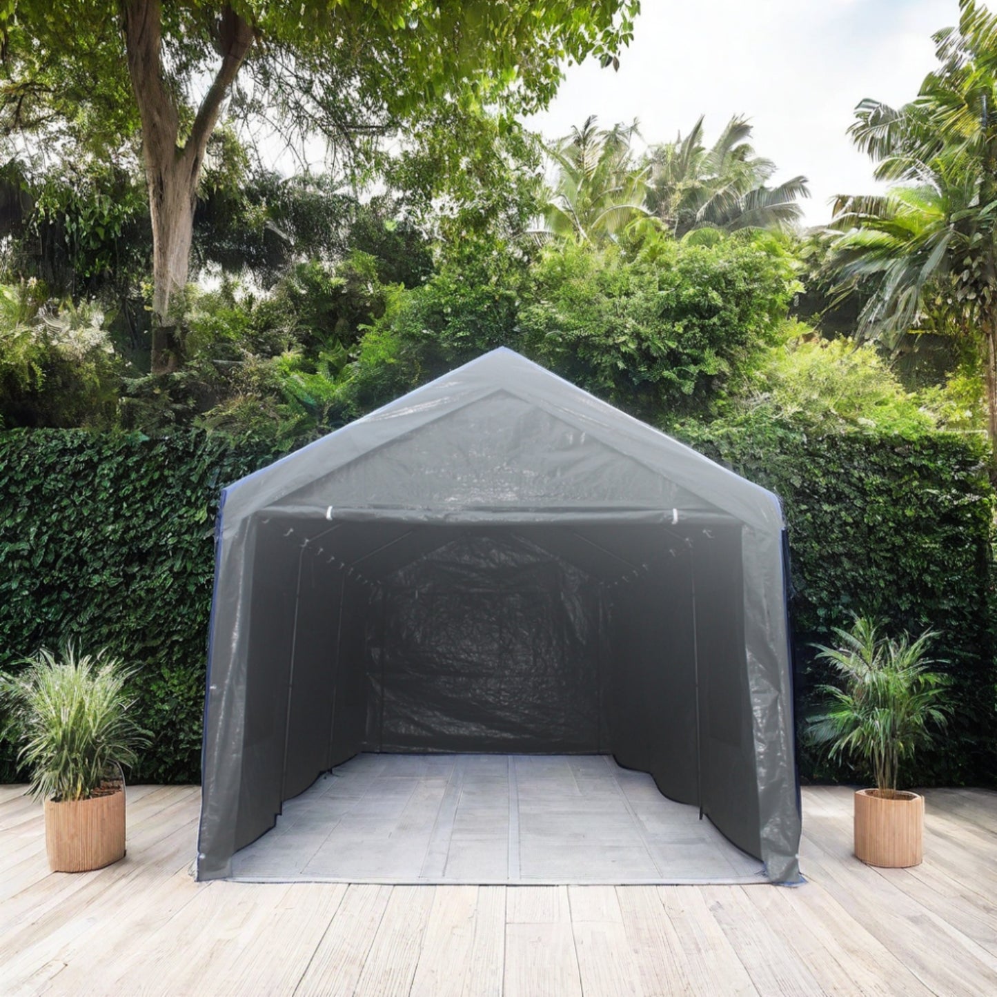 10x20ft Gazebo Party Tent Heavy Duty Canopy Carport Outdoor Portable Garage Grey