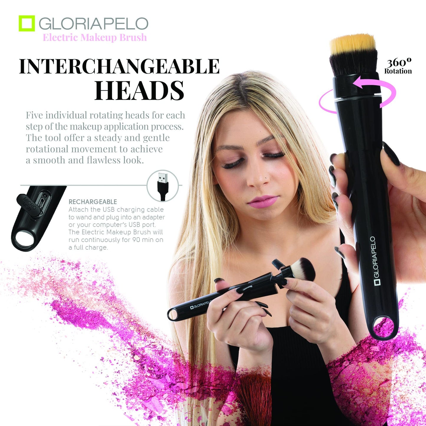 Popular Makeup Tools Portable Travel Cosmetic Electric Handle Makeup Brushes Blush Powder Foundation Single Makeup Brush