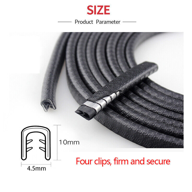 4.5M Car Door Boot Edge Protector Strip Trim U Shape Guard Seal Rubber Black UK
