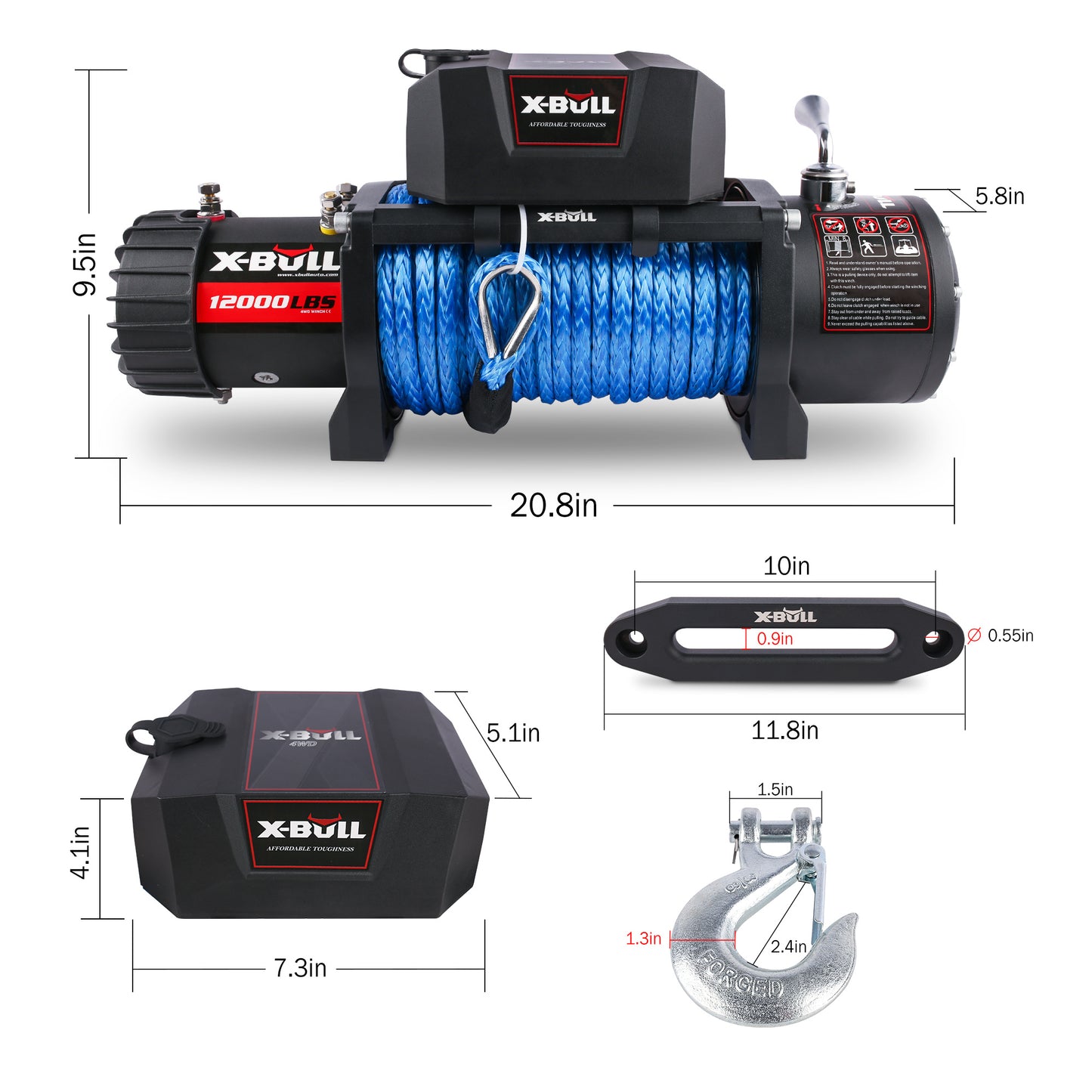 X-BULL 12000 Lb Electric Winch Synthetic Rope Trailer Towing-Unavailable Platform - Amazon