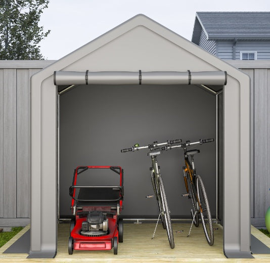 6x6 Ft Garden Shed Heavy Duty Outdoor Portable Garage Ventilated Car Canopy Carports