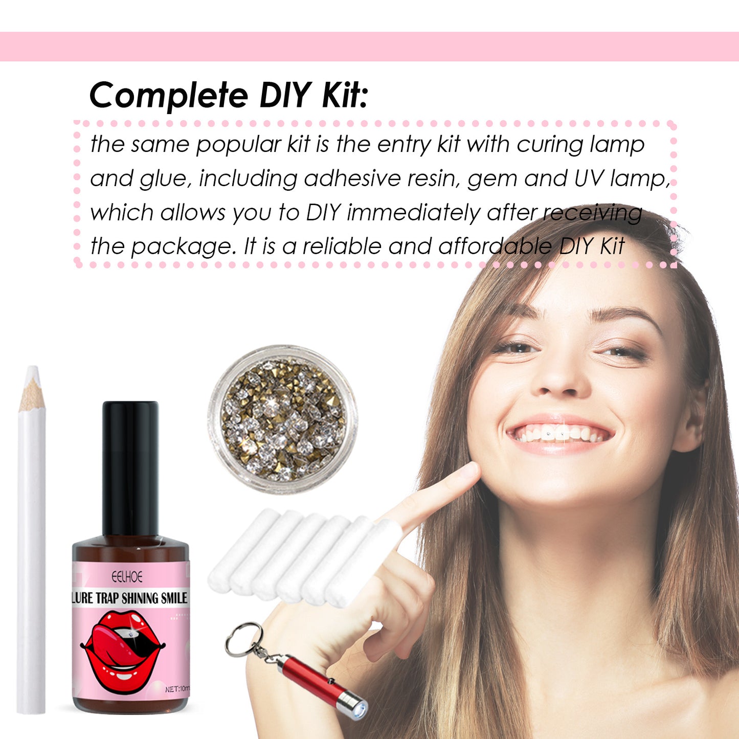 Tooth Gem Kit - Complete Teeth Gems Kit For DIY Tooth Decoration With Glue, Light, And Assorted Gems Perfect For Personalizing Your Smile, Tooth Art, And Cosmetic Teeth Enhancements