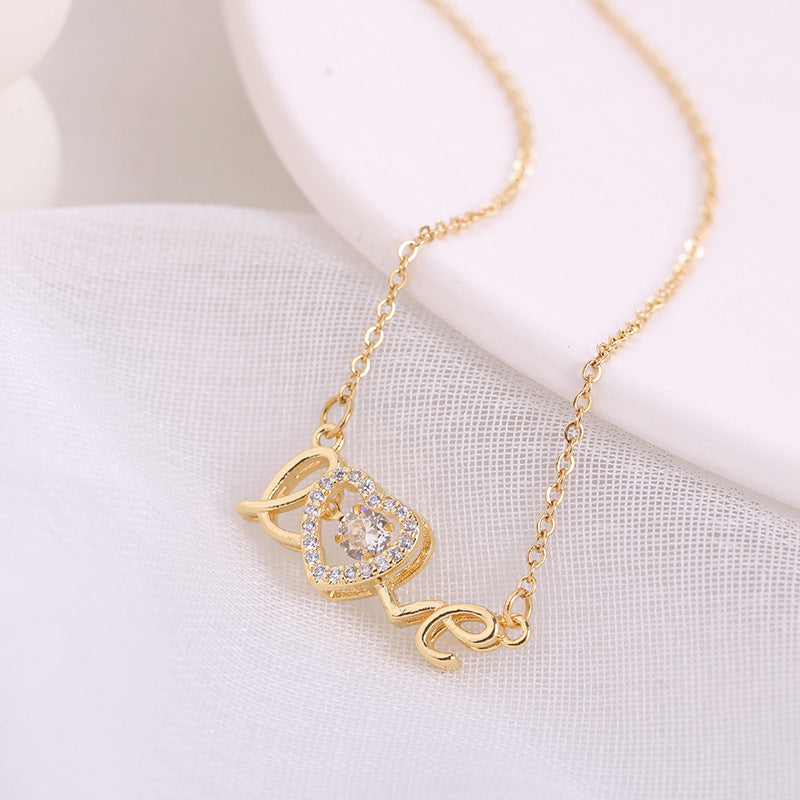 Cadeau de Saint Valentin Nouveau collier en acier titane Mode Nouveau collier intelligent d'amour Chaîne de clavicule féminine Bijoux de mode Femme