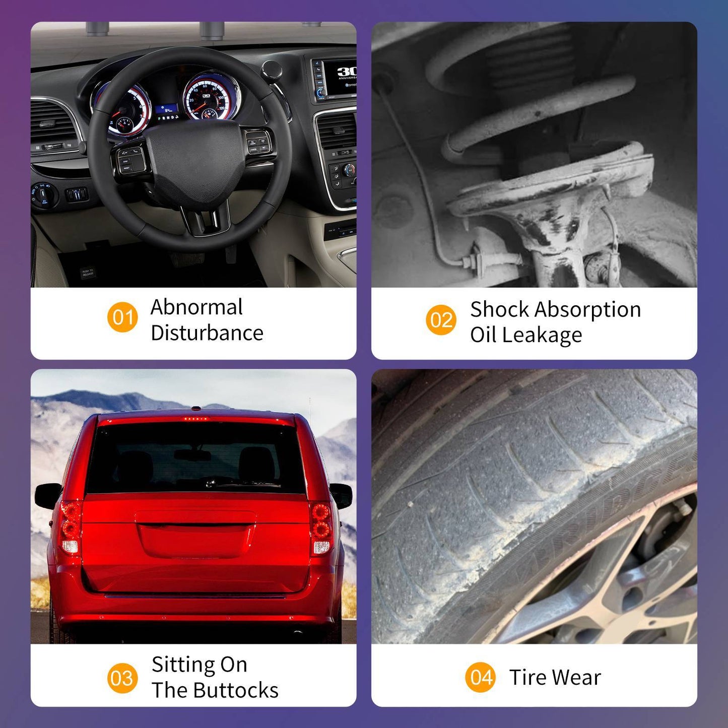 Pair Front Struts W Coil Spring For 2008-2019 Dodge Grand Caravan Town & Country