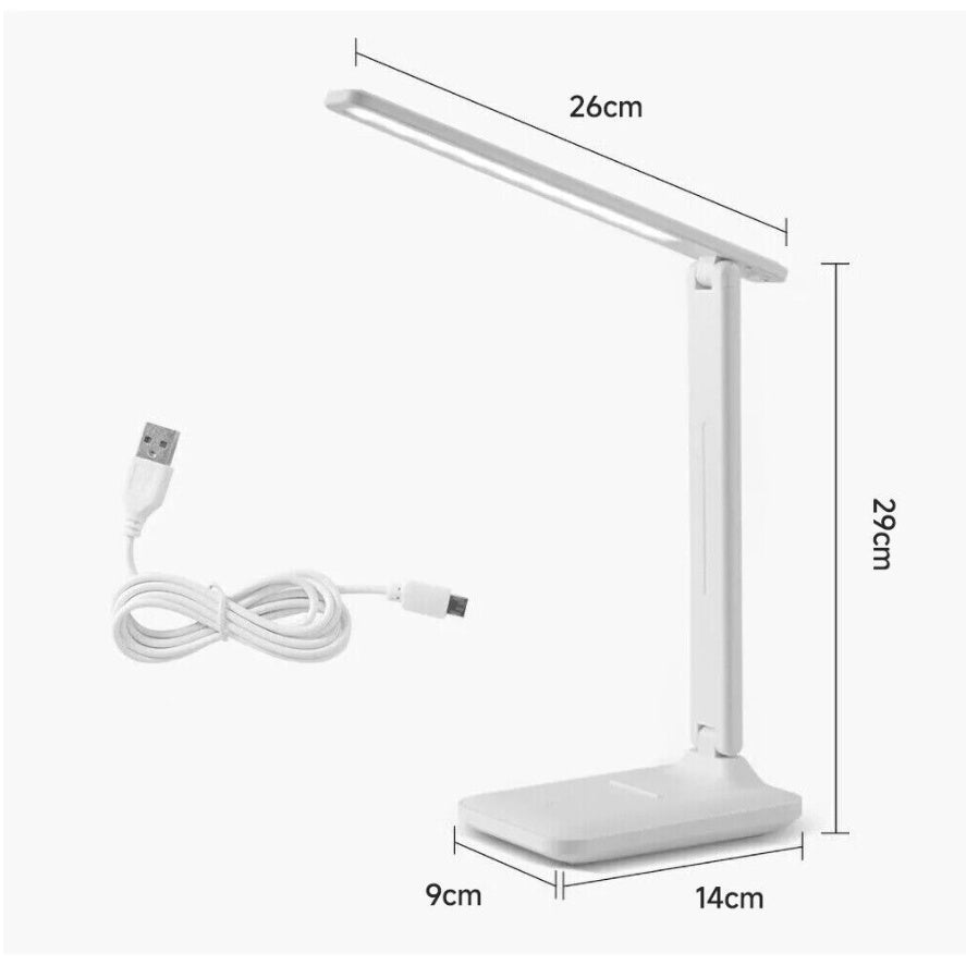Rechargeable USB Desk Light LED Flexible Touch Bedside Reading Lamp Dimmable UK
