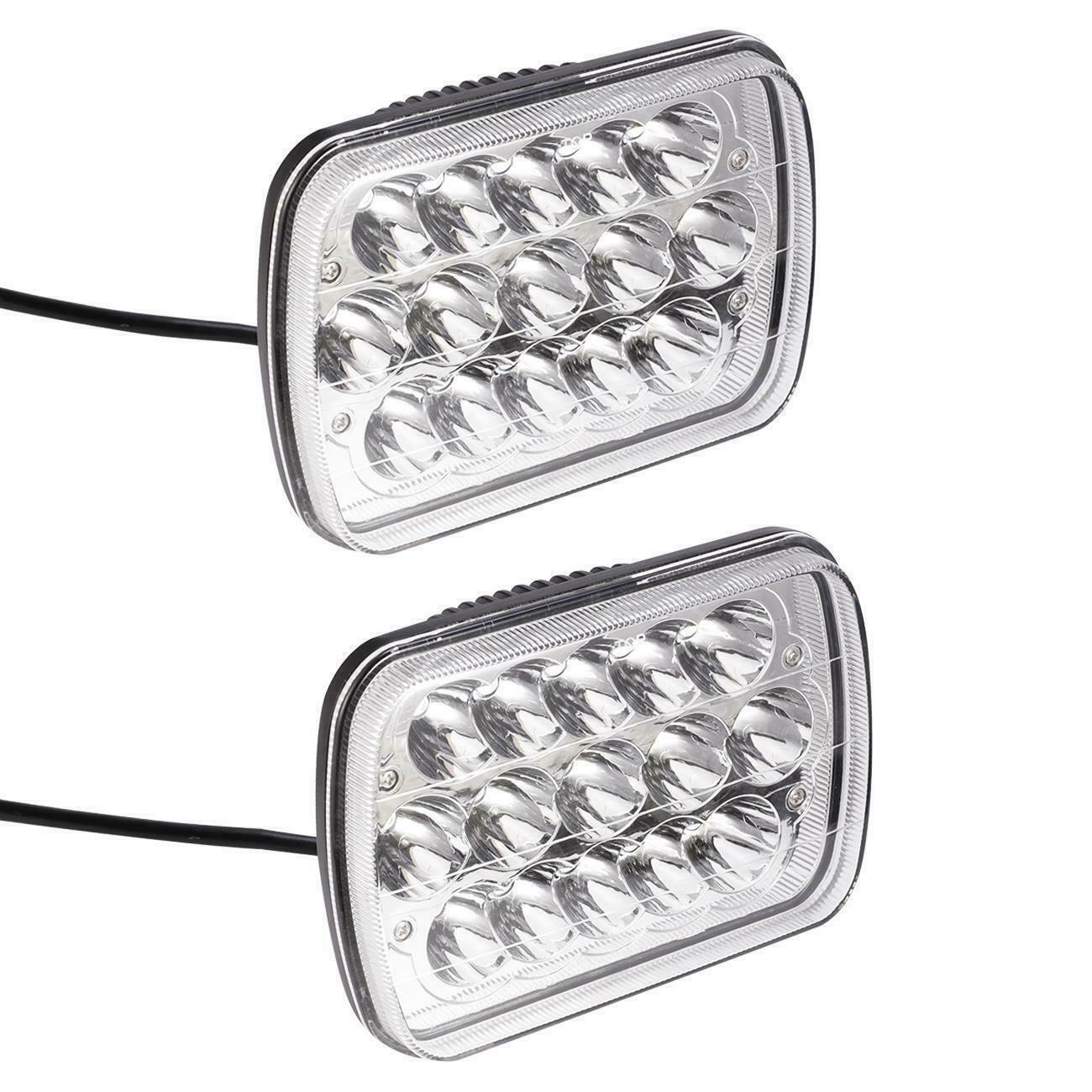 2Pcs 7x6  LED Headlight Headlamp Sealed Beam DRL For Wrangler JK TJ CJ LJ