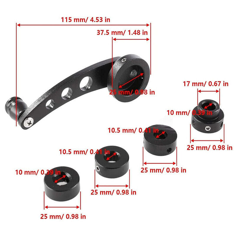 Pair Black Car Truck Window Door Winder Riser Crank Handle Riser Alloy Universal