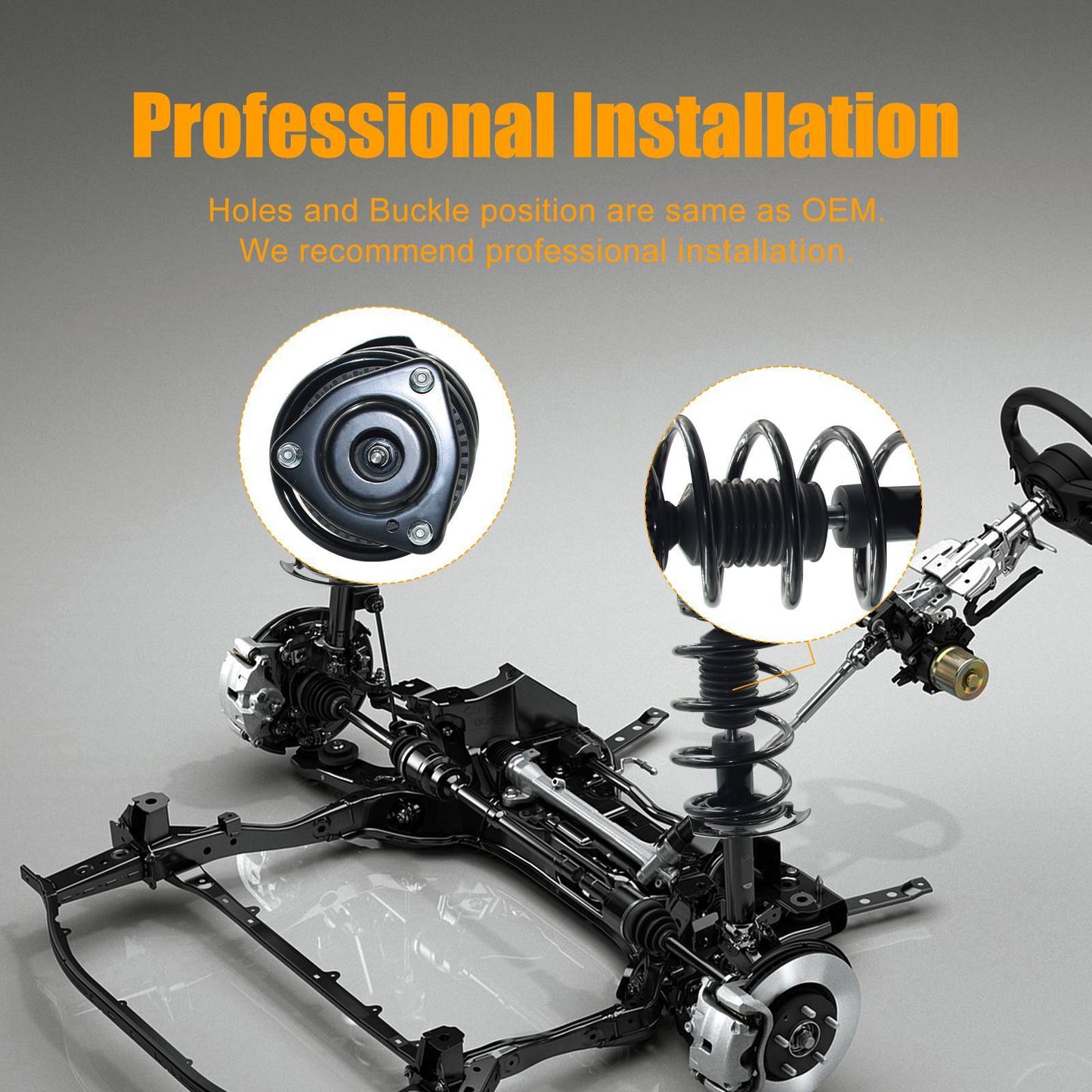 Pair Front Struts W Coil Spring For 2008-2019 Dodge Grand Caravan Town & Country