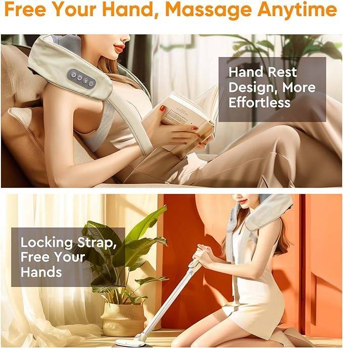 Electric Neck Massager With Heat - Neck And Shoulder Massagers For Pain Relief