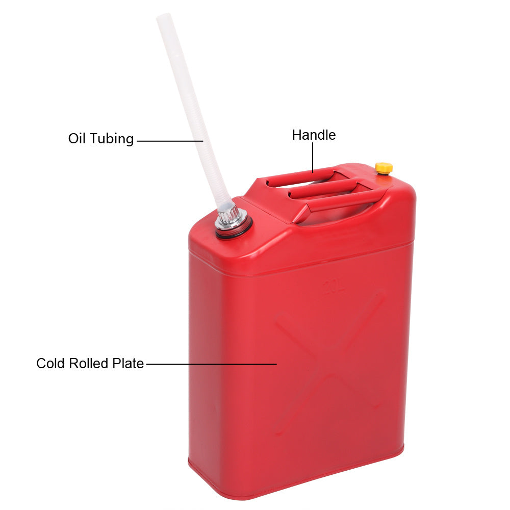 20L 0.6mm Oil Drum Red With Plastic Oil Pouring Pipe