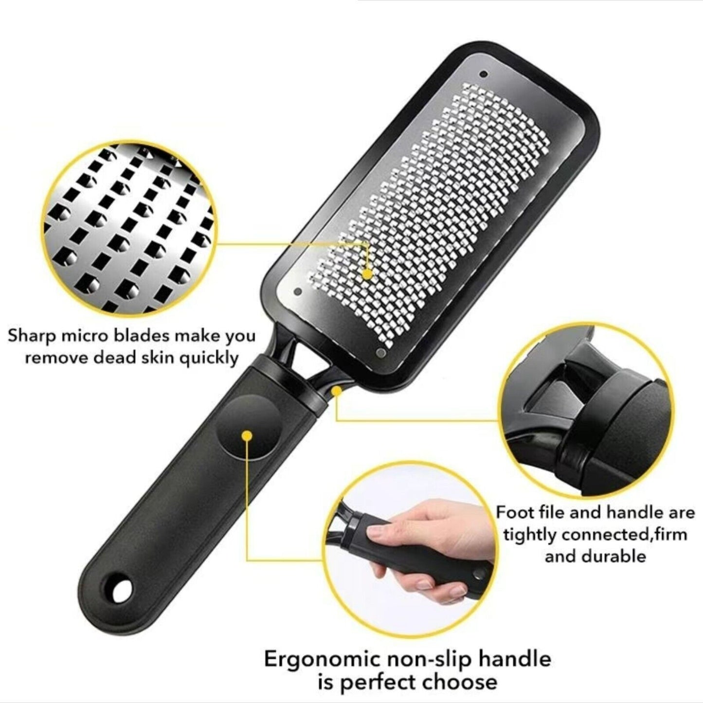 Foot File Scraper Rasp Hard Dead Dry Skin Remover Grater Callus Pedicure Black
