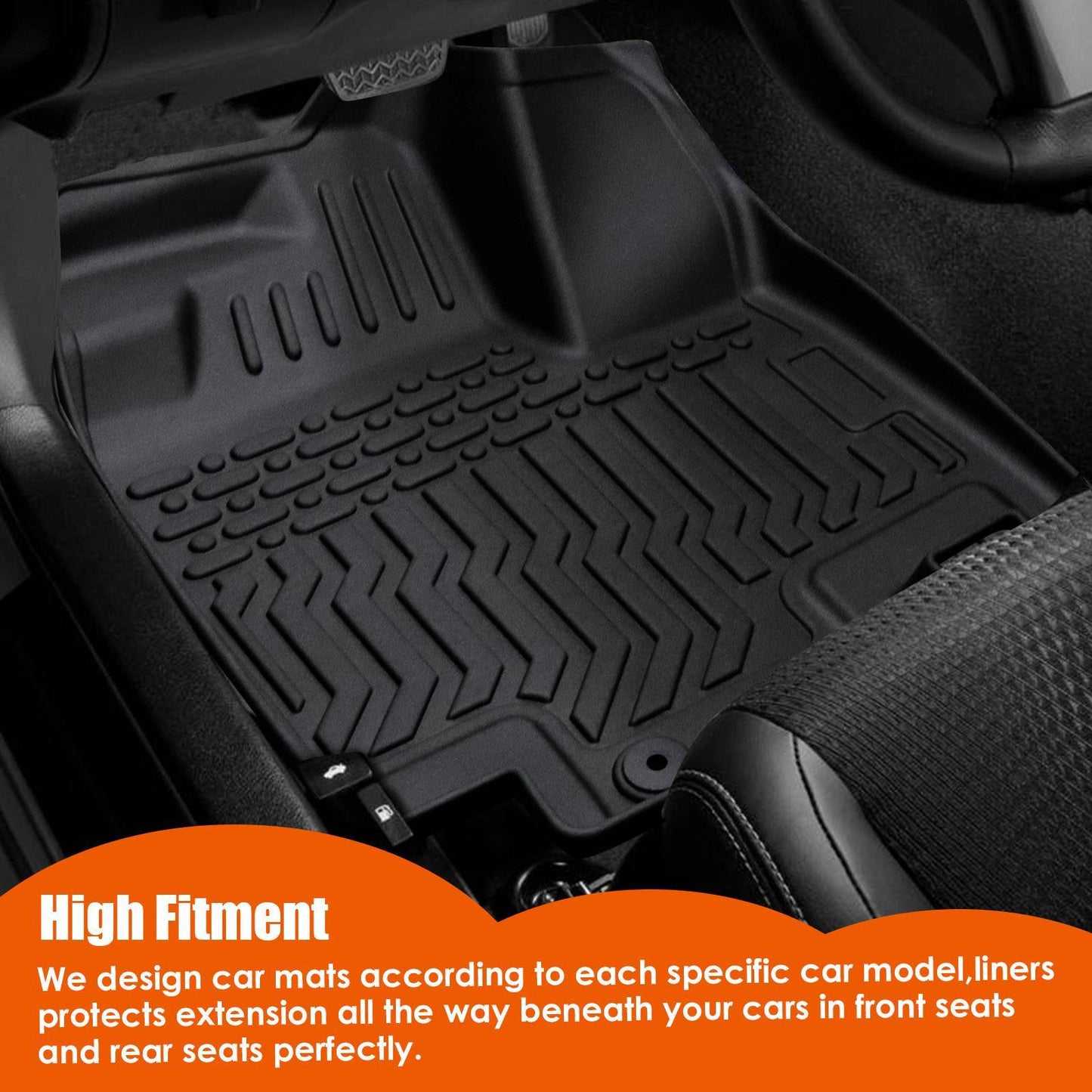 TPE Rubber Car Floor Mats For 15-22 GMC Canyon Colorado Crew Cab No Fit Extended Cab