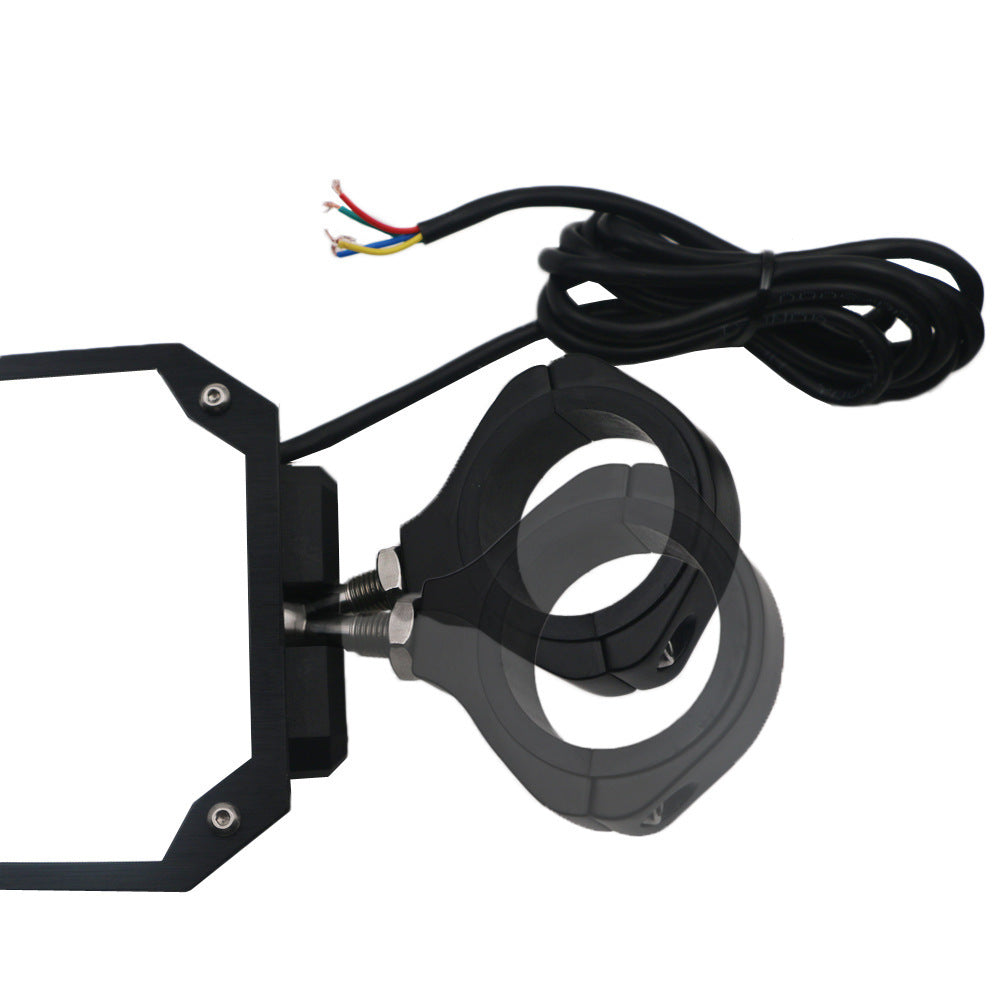 Illuminated three-color rear frame mirror