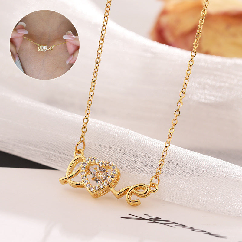 Cadeau de Saint Valentin Nouveau collier en acier titane Mode Nouveau collier intelligent d'amour Chaîne de clavicule féminine Bijoux de mode Femme