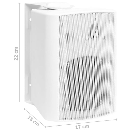 vidaXL Wall-mounted Stereo Speakers 2 pcs White Indoor Outdoor 80 W