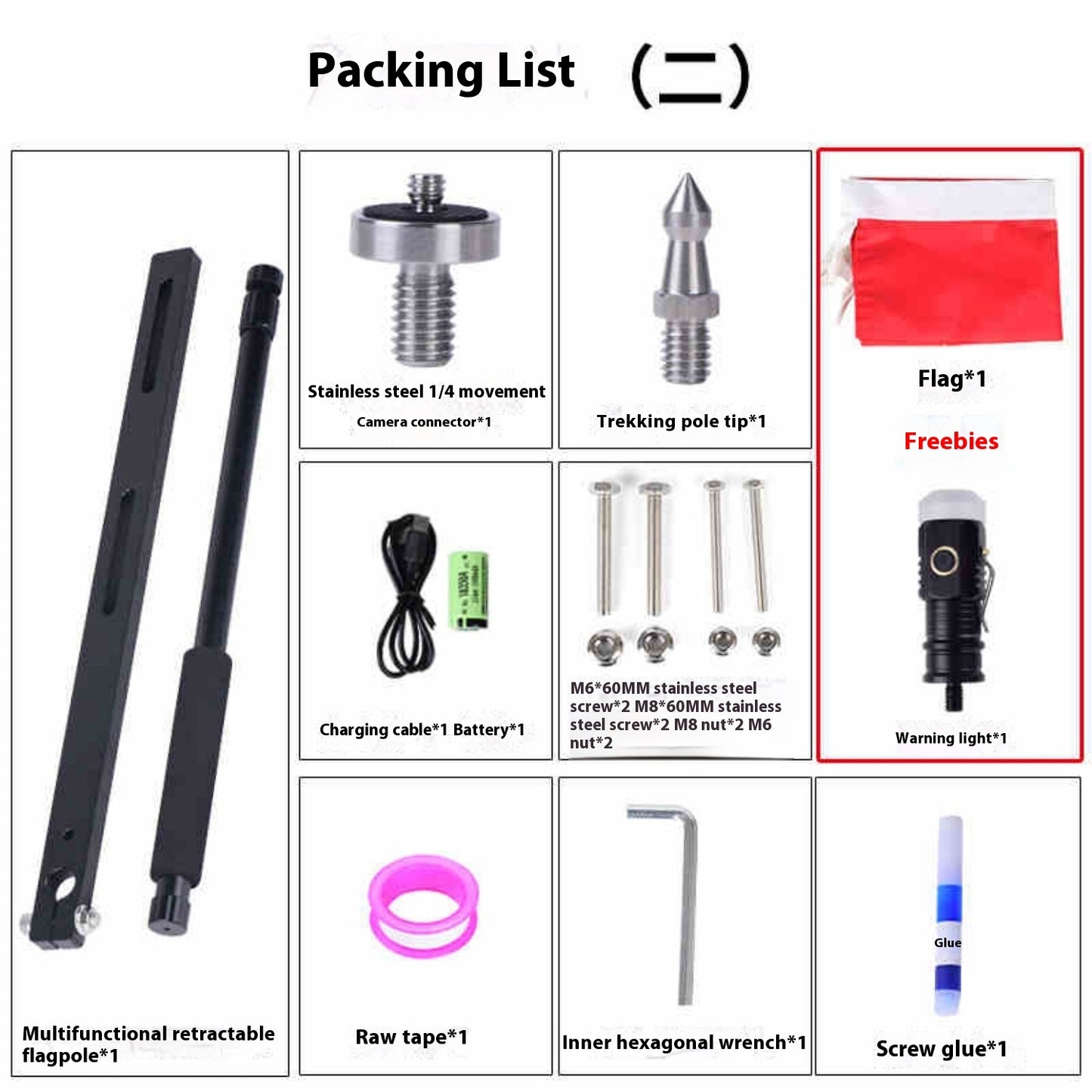 Motorcycle Telescopic Flagpole Aluminum Alloy