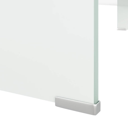 vidaXL TV Stand/Monitor Riser Glass Green 100x30x13 cm
