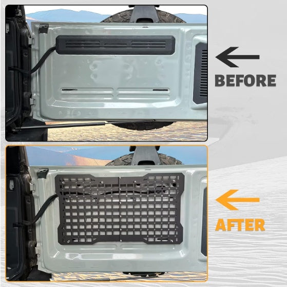 OFF ROAD Tailgate Storage Panel Tailgate Molle Panel Steel Cargo Shelf Storage Luggage Holder Carrier For Ford Bronco Accessories 2021 2022 2023 2 4 Doors