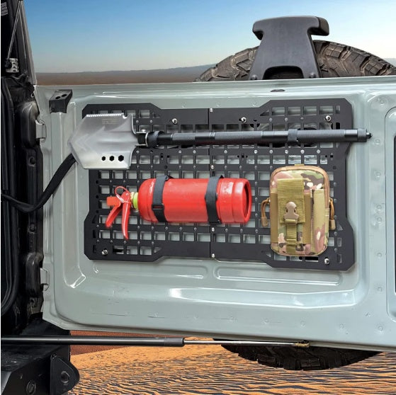 OFF ROAD Tailgate Storage Panel Tailgate Molle Panel Steel Cargo Shelf Storage Luggage Holder Carrier For Ford Bronco Accessories 2021 2022 2023 2 4 Doors