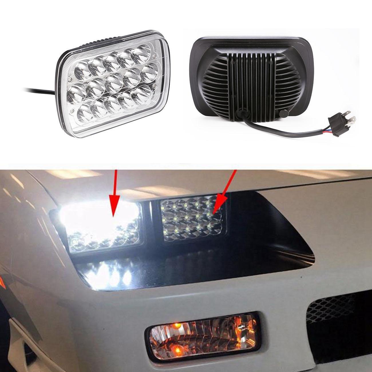 2Pcs 7x6  LED Headlight Headlamp Sealed Beam DRL For Wrangler JK TJ CJ LJ