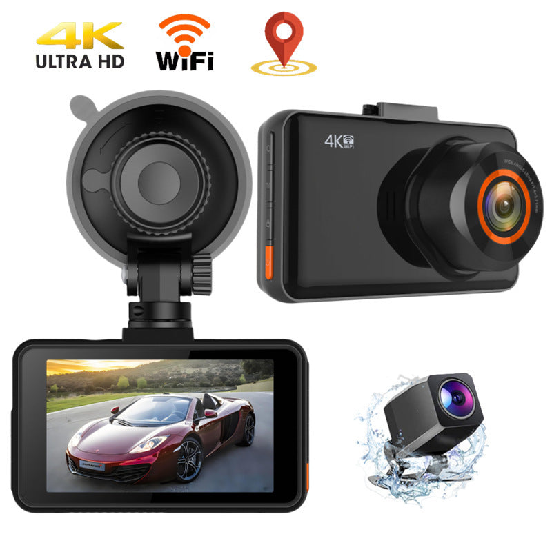 4K Driving Recorder 3-inch Front And Rear Dual Lens Mobile Phone Interconnection Dual Recording