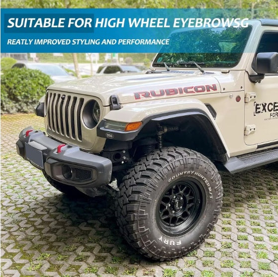 Fenders Front Rear Fenders Compatible With 2018-2024 Jeep Wrangler JL And JLU Unlimited Rubicon, Off-Road Wheel Fender Liner Set 4 Pcs