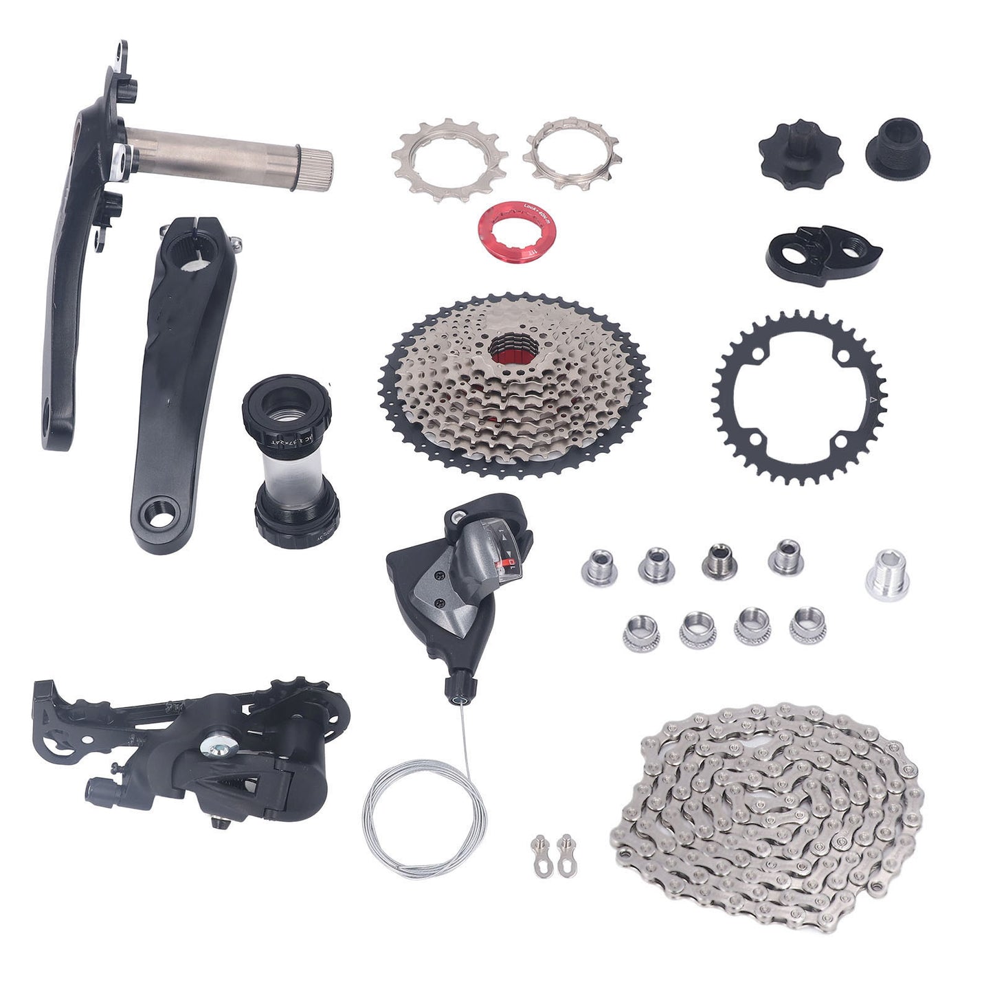 10 Speed Groupset 10 Speed 46T Cassette Crank Arm Bottom Bracket Thumb Shifter Rear Derailleur Set 36T Cassette Sprocket