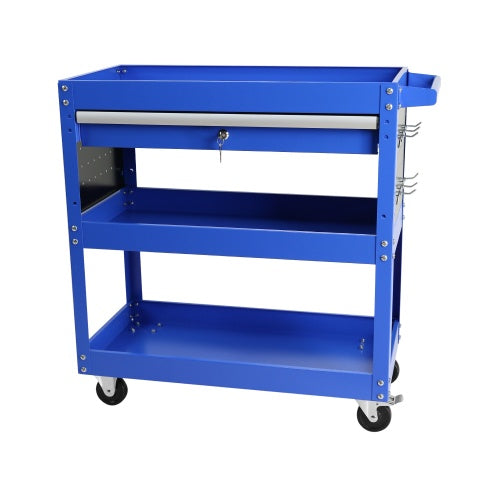3 Tier Rolling Tool Cart, Heavy Duty Utility Cart Tool Organizer With Storage Drawer, Industrial Commercial Service Tool Cart For Mechanics, Garage, Warehouse & Repair Shop