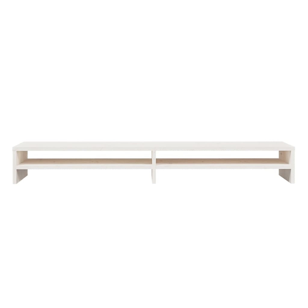 vidaXL Monitor Stand White 100x24x13 cm Solid Wood Pine