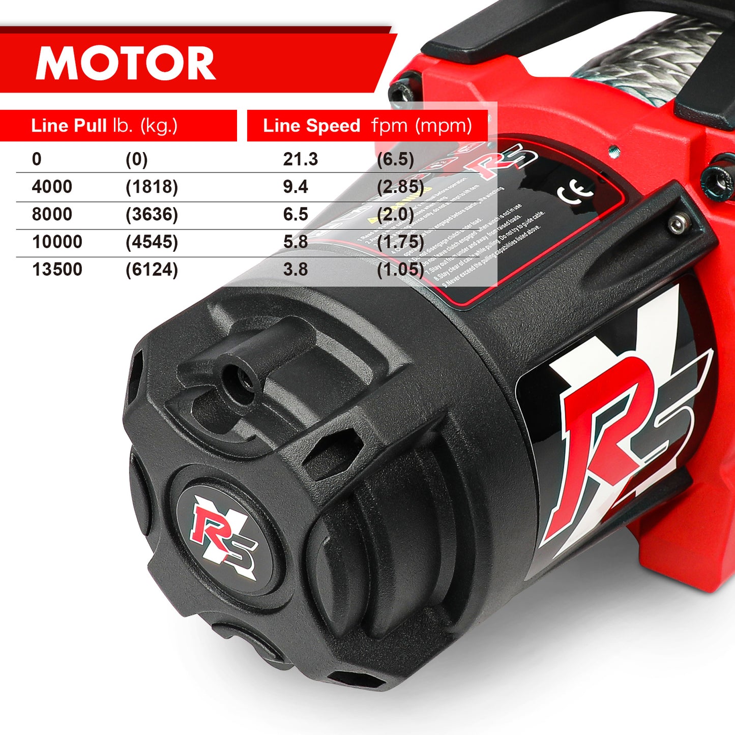 X-BULL 13500 Lb Winch Load Capacity Electric Winch - 12V DC Power Supply For Off-Road Trailers, 2-in-1 Wireless Remote Control, 13500 XRS Series