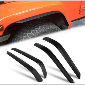 Front Rear Fender Flares Compatible With 2007-2018  Wrangler JK JKU, Off-Road Wheel Flares Liner 4 PCS