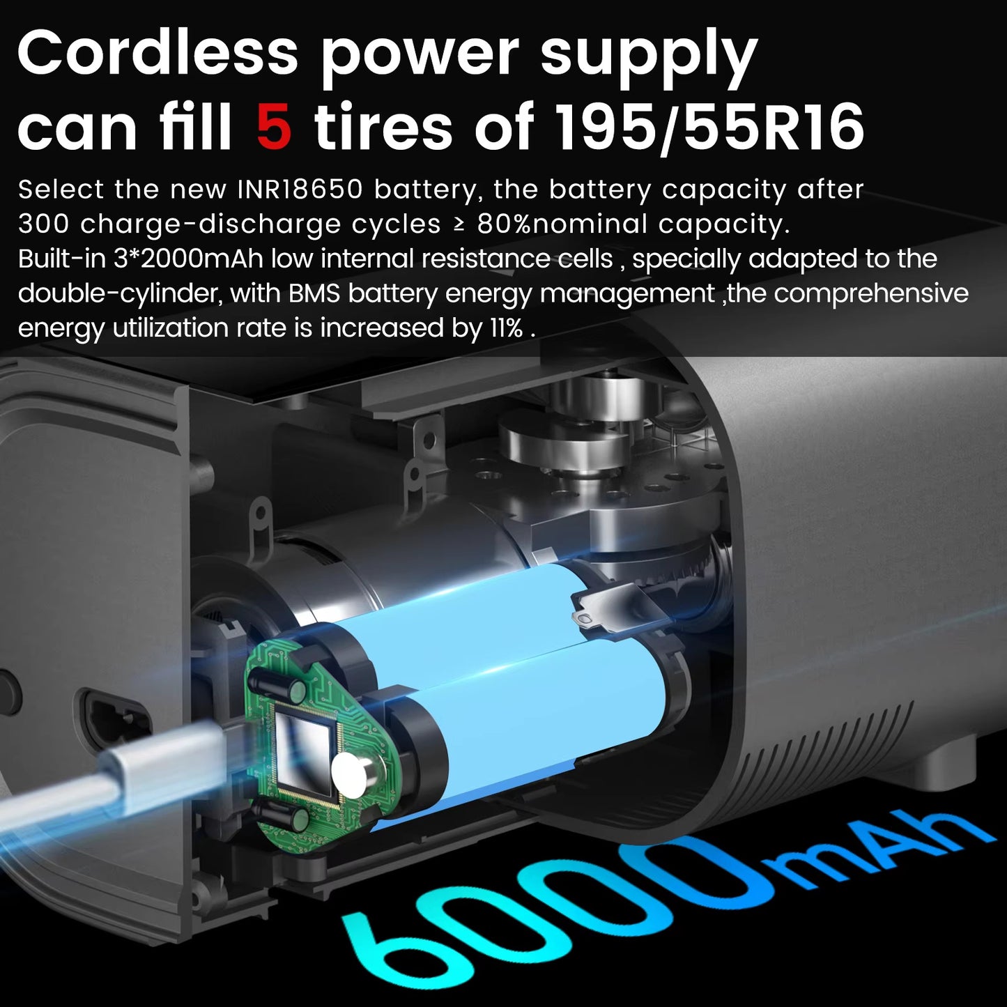 A22 Double Cylinder12V Cordless Portable Tyre Air Compressor Inflatable Digital Automatic Electric Car Tire Inflators