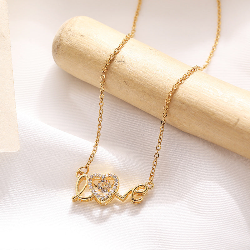 Cadeau de Saint Valentin Nouveau collier en acier titane Mode Nouveau collier intelligent d'amour Chaîne de clavicule féminine Bijoux de mode Femme
