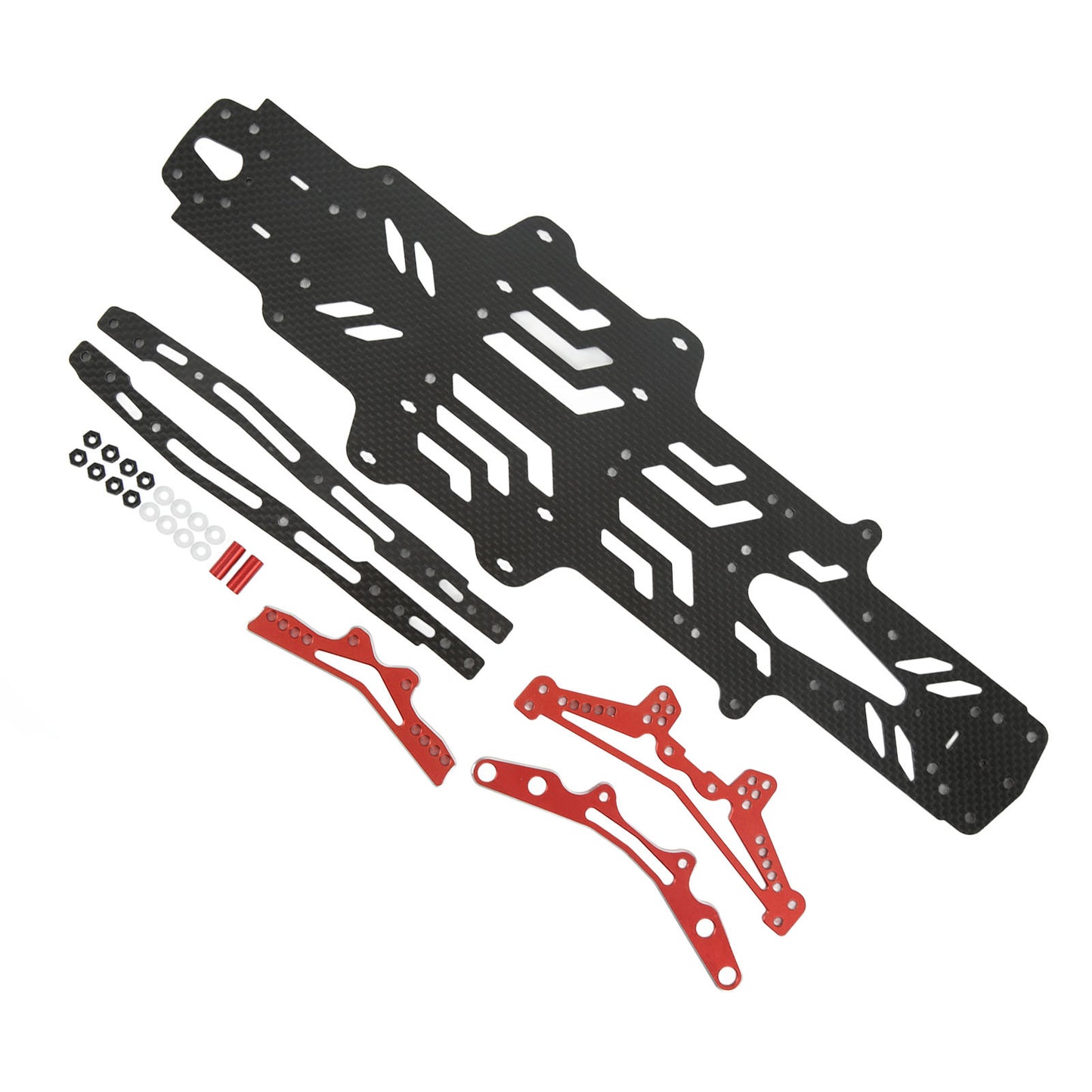 RC Drift Racing Chassis Carbon Fiber Aluminum Alloy RC Car Chassis Plate for MST RMX2.0S RRX2.0S 1/10 Black
