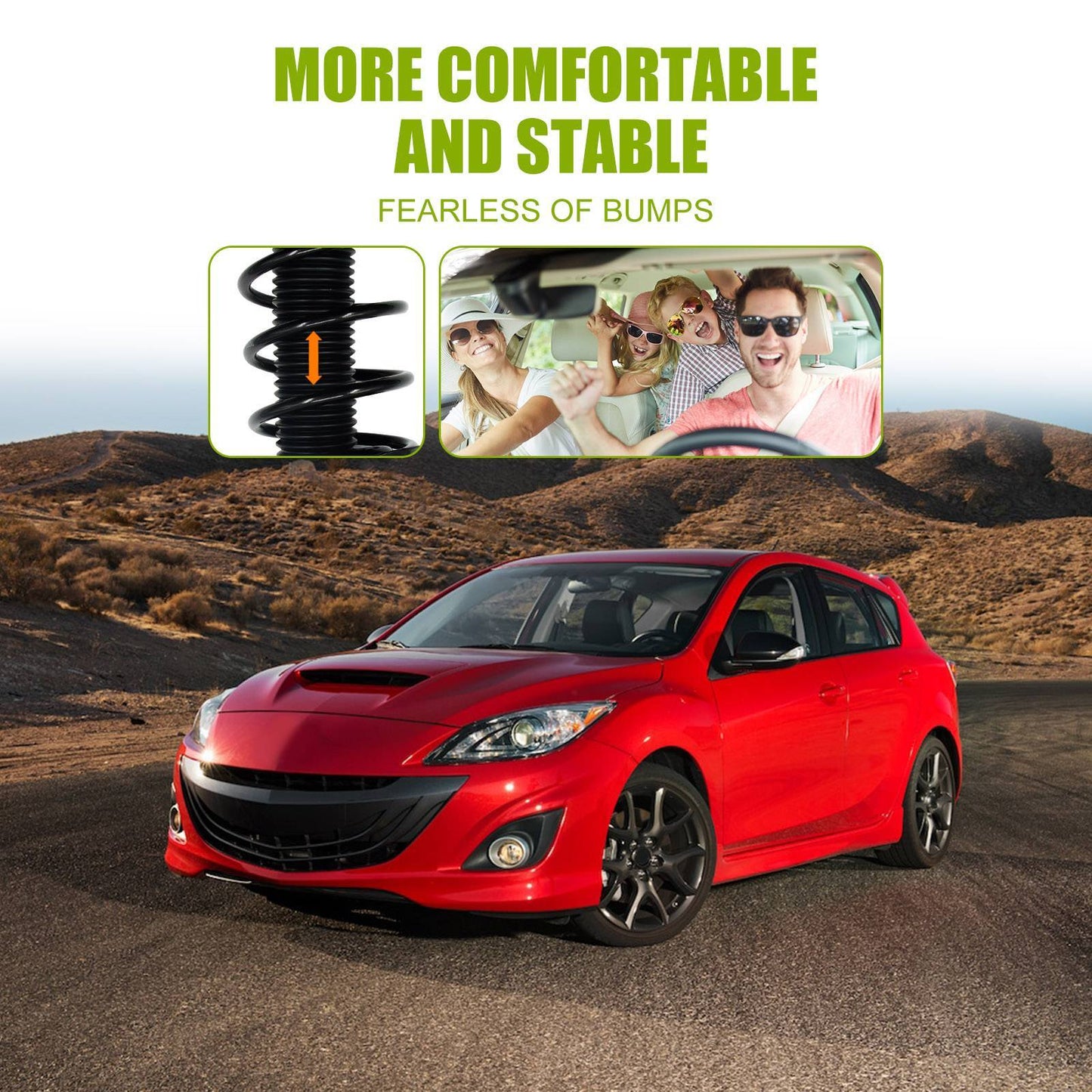 Set Front Complete Struts & Spring For 2004-2013 Mazda 3 2006-2010 MAZDA 5