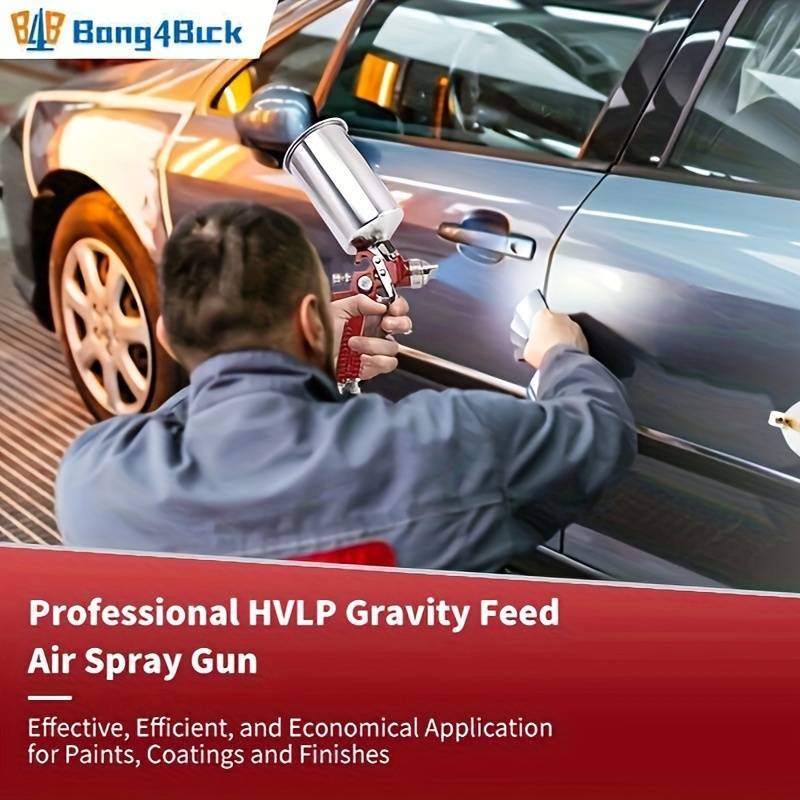 3 Nozzle HVLP Air Spray Gun Kit Auto Paint Car Primer Detail Basecoat Clearcoat