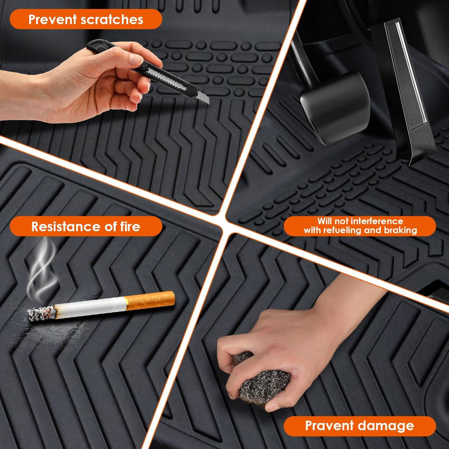 TPE Rubber Car Floor Mats For 15-22 GMC Canyon Colorado Crew Cab No Fit Extended Cab