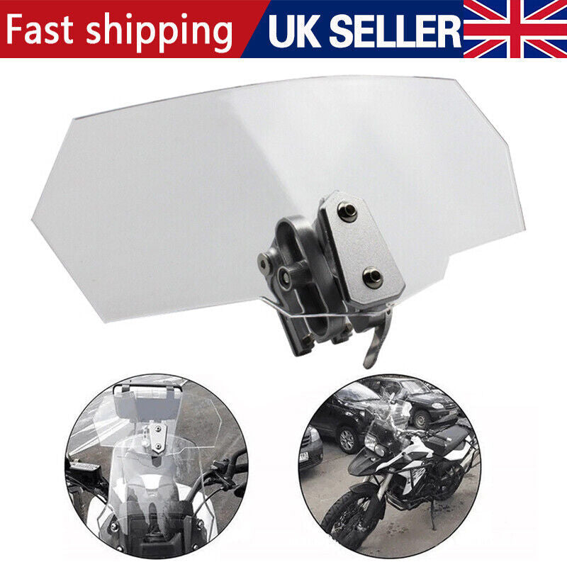 Motorcycle Motorbike Clip On Windshield Wind Screen Deflector Extension Spoiler