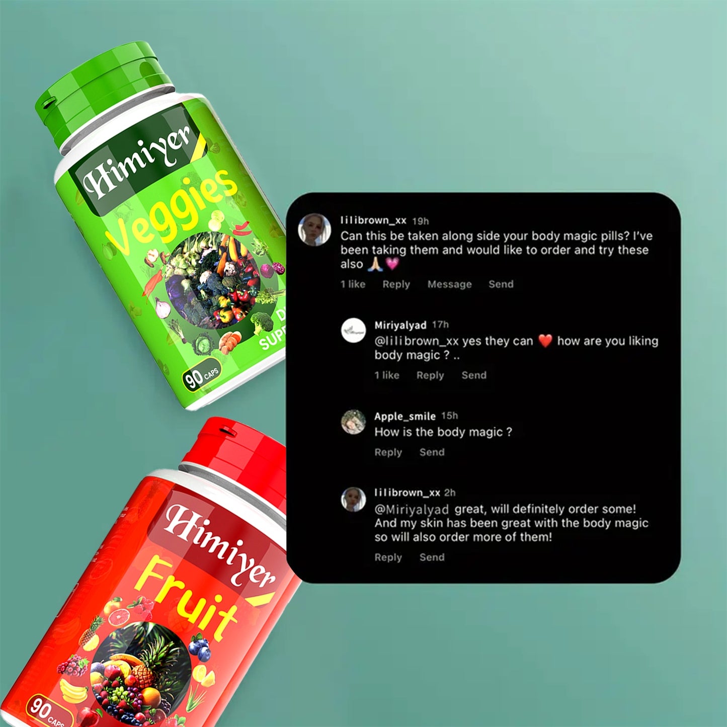 Fruit And Vegetable Capsules Set Of 2 Bottles