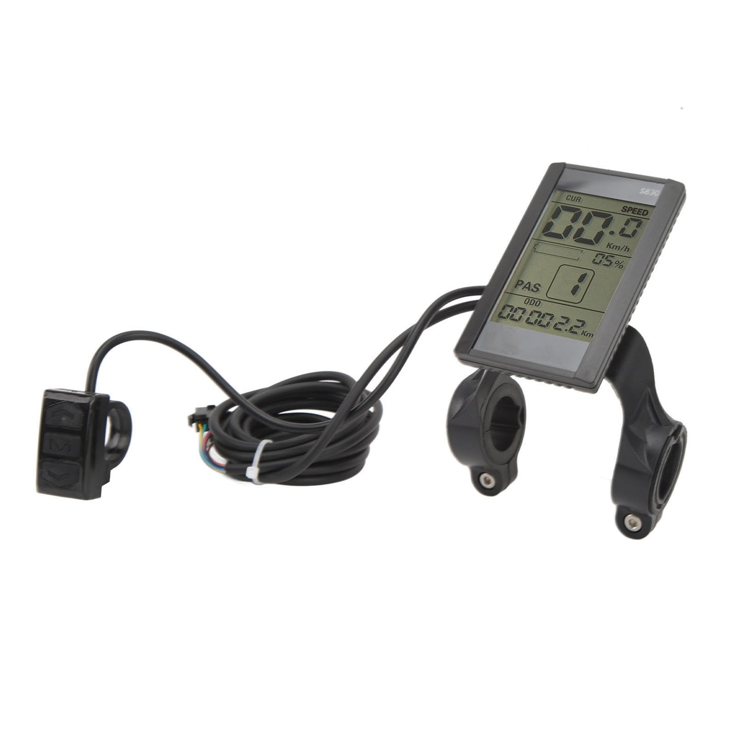 Electric Bike LCD Display Meter 24V 36V 48V Waterproof Multifunctional 22.2mm S830 LCD Display for Modification Accessories