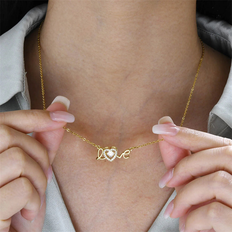 Cadeau de Saint Valentin Nouveau collier en acier titane Mode Nouveau collier intelligent d'amour Chaîne de clavicule féminine Bijoux de mode Femme