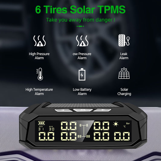 Moniteur de pression des pneus externe solaire pour 6 pneus de camions de camping-car